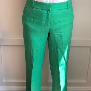 JCrew green linen pants